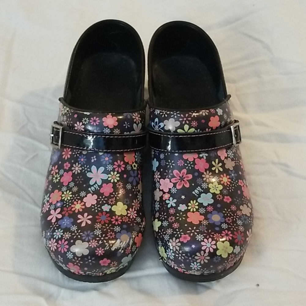 Floral Patent Leather Sanita Clogs